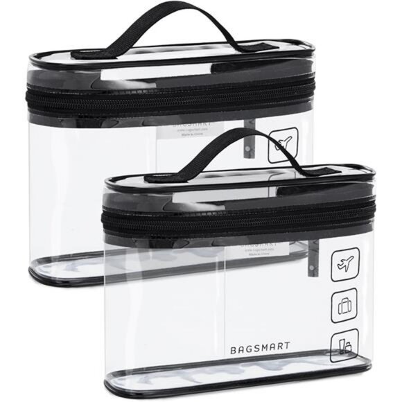 TSA approved clear toiletry bag waterproof travel makeup cosmetic organizer set - Picture 1 of 7
